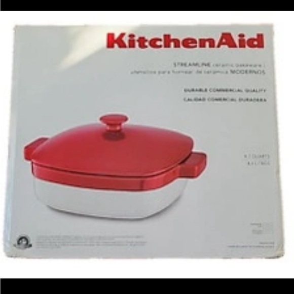 KITCHEN AID CERAMIC CASSEROLE BAKEWARE 4.2 QUART - Picture 1 of 2